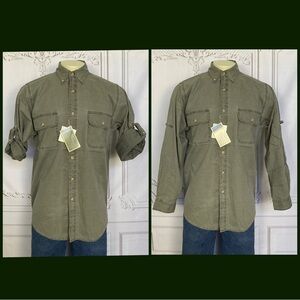 Clearwater Outfitters Mens Olive Khaki Green Long Sleeve Outdoorsman Top Medium